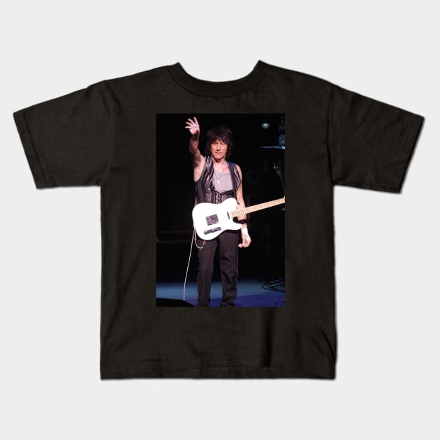 Jeff Beck Photograph Kids T-Shirt by Concert Photos